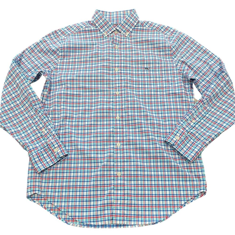 Vineyard Vines Performance Tucker Shirt Men's Sz M Classic Fit Plaid Lightweight